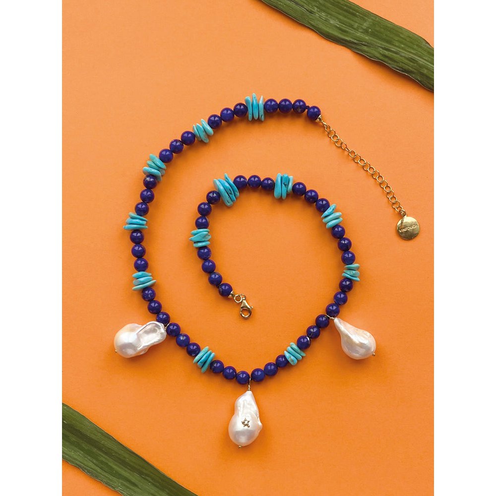 Collana Santorini In Lapis E Turchese
