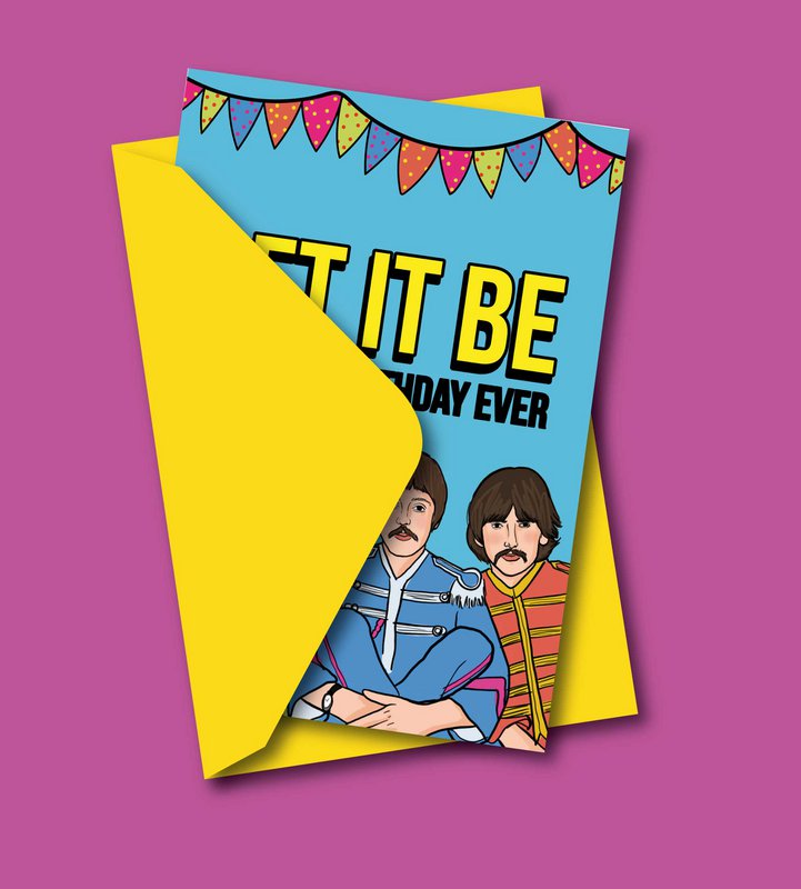Laat het de beste verjaardag zijn van de Beatles-wenskaart