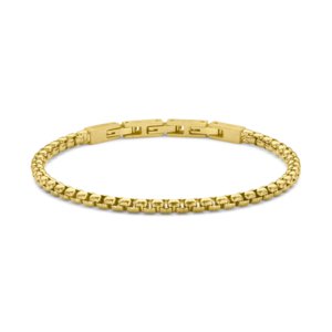 Frank 1967 7FB-0552 Stalen Armband - Heren - Schakel - 21 cm - 4 mm Dik - Vintage Look - Bruin