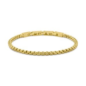 Frank 1967 7FB-0552 Stalen Armband - Heren - Schakel - 21 cm - 4 mm Dik - Vintage Look - Bruin