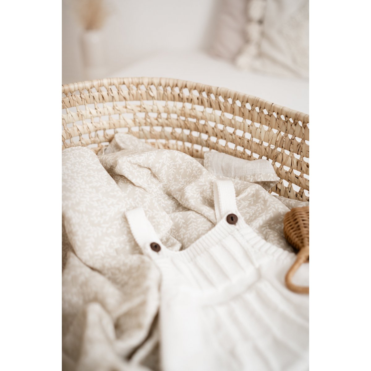 Muslin cloth, nursing cloth 120x120cm fine branches cream