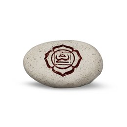 Pebble - Engraved River stone 1st Chakra Red