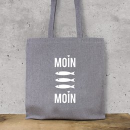 Bomuldstaske "Moin Moin Fish" lavet af genbrugsbomuld