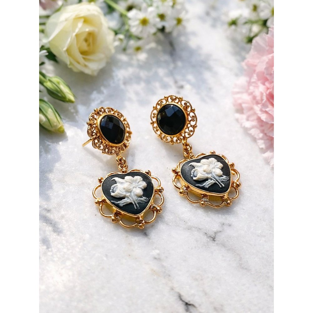 Boucles d'oreilles bouquet camée