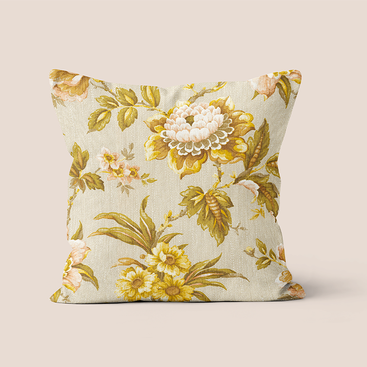 Decorative cushion vintage yellow flower polyester 40x40cm 40x67cm - Eva model