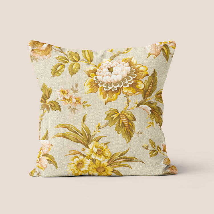 Decorative cushion vintage yellow flower polyester 40x40cm 40x67cm - Eva model
