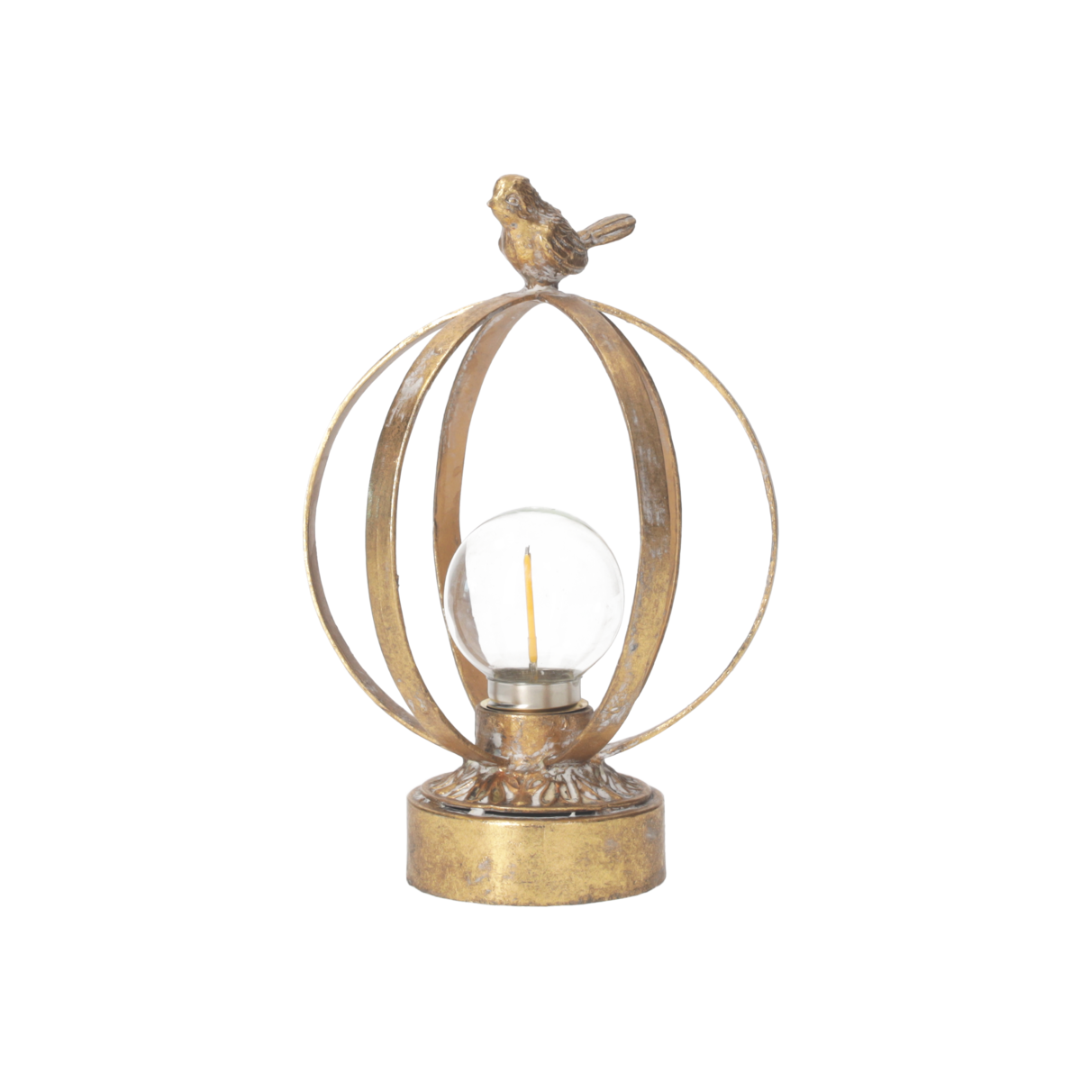 Small lamp with bird h 20 d 14 cm in metal