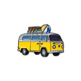 Emaille Pin „Road Trip Van – Gelb“