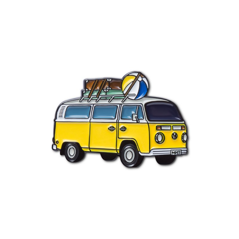 Emaille Pin „Road Trip Van – Gelb“