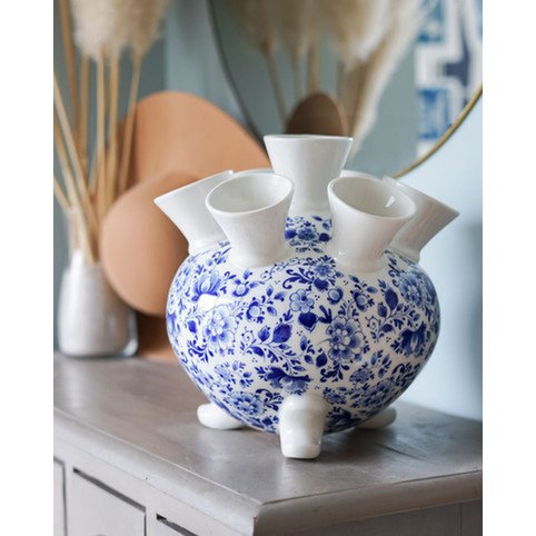 Tulip vase on legs XL - Graceful flower - Ceramics - 30 cm
