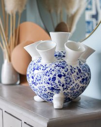 Vaso di tulipano sulle gambe xl - fiore grazioso - ceramica - 30 cm