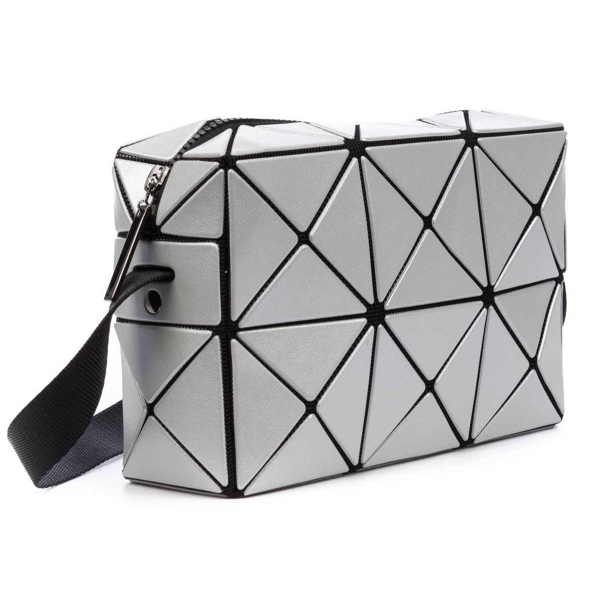 Iria Quintana Aso Crossbody Bag met geometrisch ontwerp. 17.5x6x11.5 cm.