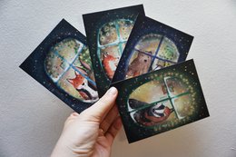 Play Christmas card game by the window
