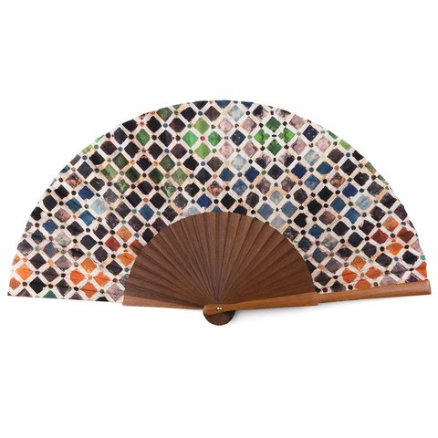 Alhambra geïnspireerde zijden handventilator Comares
