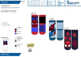 Lot von 96 Einheiten | Rutschfeste Spiderman-Frottee-Socken für Kinder | Offiziell lizenzierte Produkte | SUN CITY-Gruppe