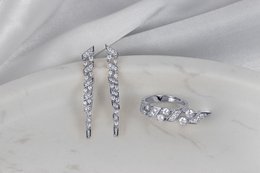 Fifth Avenue Long Drop Ørering - Silber