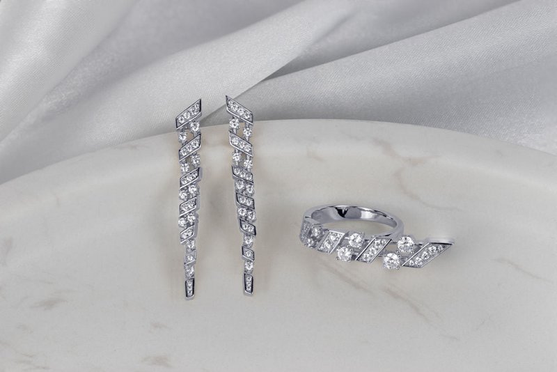 Fifth Avenue Long Drop Ørering - Silber