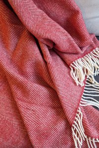 Wool blanket / cuddly blanket herringbone brick ltd.