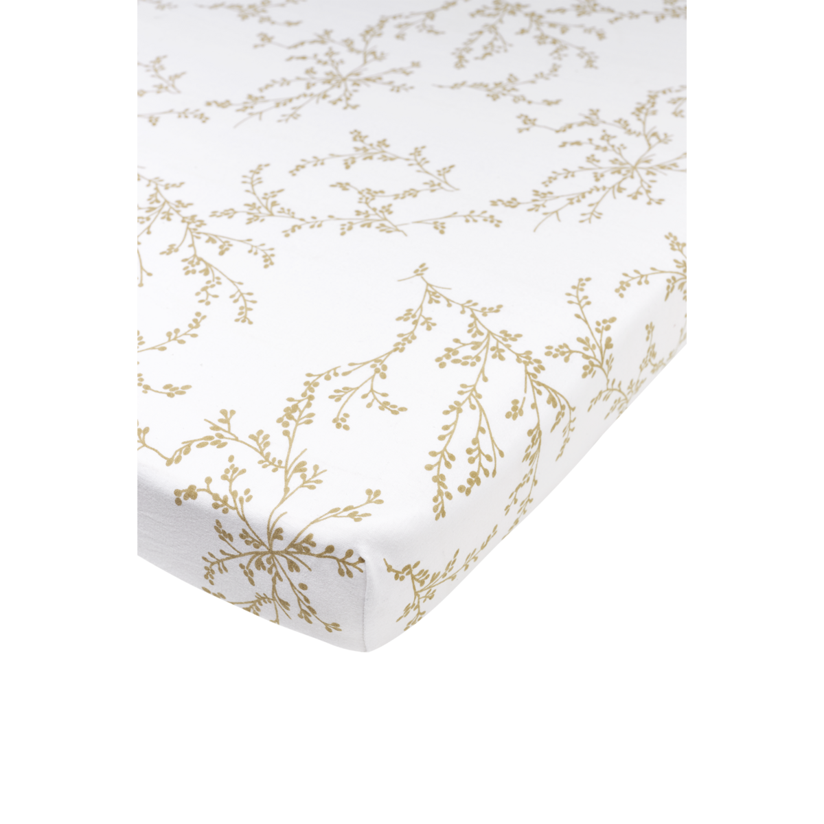 Spannbettlaken aus Jersey mit Aufdruck Branches Sand