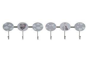 WOODEN WALL COAT RACK 40X5X17 ELEPHANT 2 ASSORT. BE173917