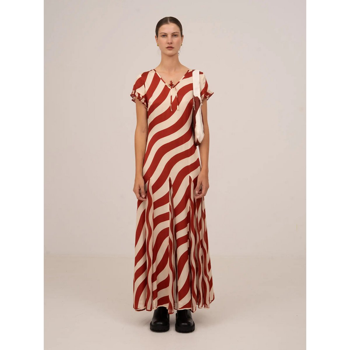 Robe longue rouge rayée Candycane