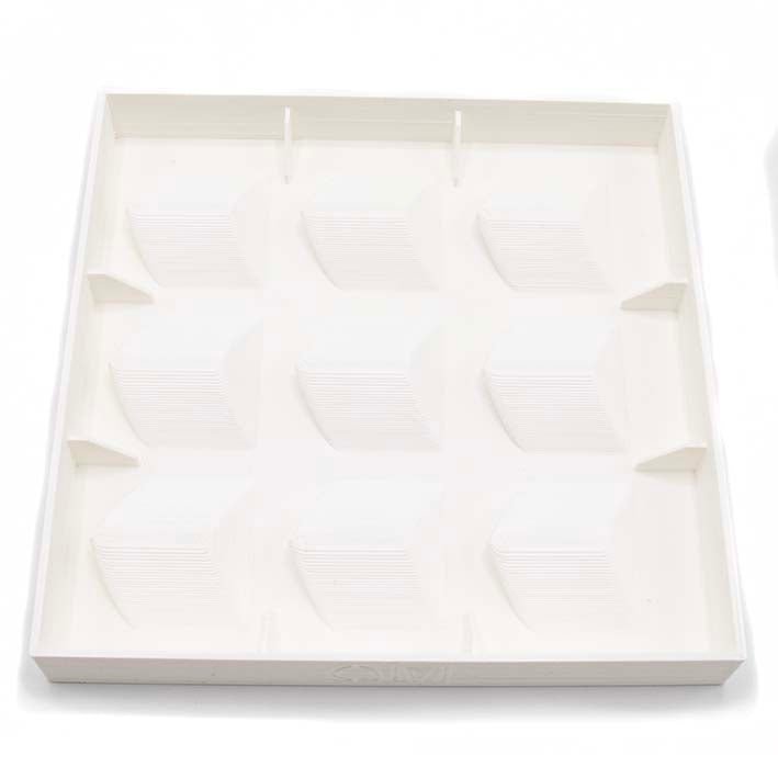 Présentoir durable pour cubes en bioplastique imprimé en 3D, basique
