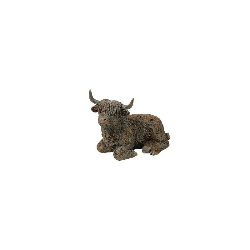 Skulptur schottischer Highlander braun H12cm