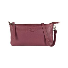 K0013NB | Dameskuldertaske i ægte fuldnarvet læder, med let narvning. Aftagelig skulderrem. Poleret nikkel tilbehør. Mauve farve. Mål: 20 x 10,5 x 2 cm Emballage: Tnt taske