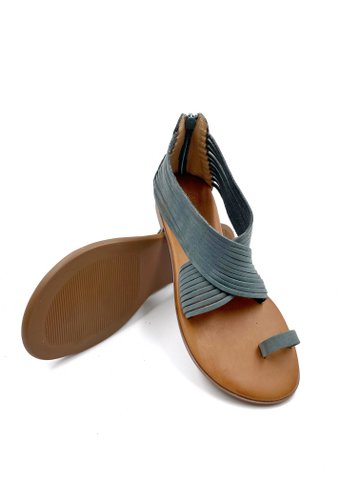 Gladiator lederen sandalen blauw, dames blauwe sandalen van echt leer, handgemaakte Griekse gladiator sandalen voor dames, Sandalmania Gladiators