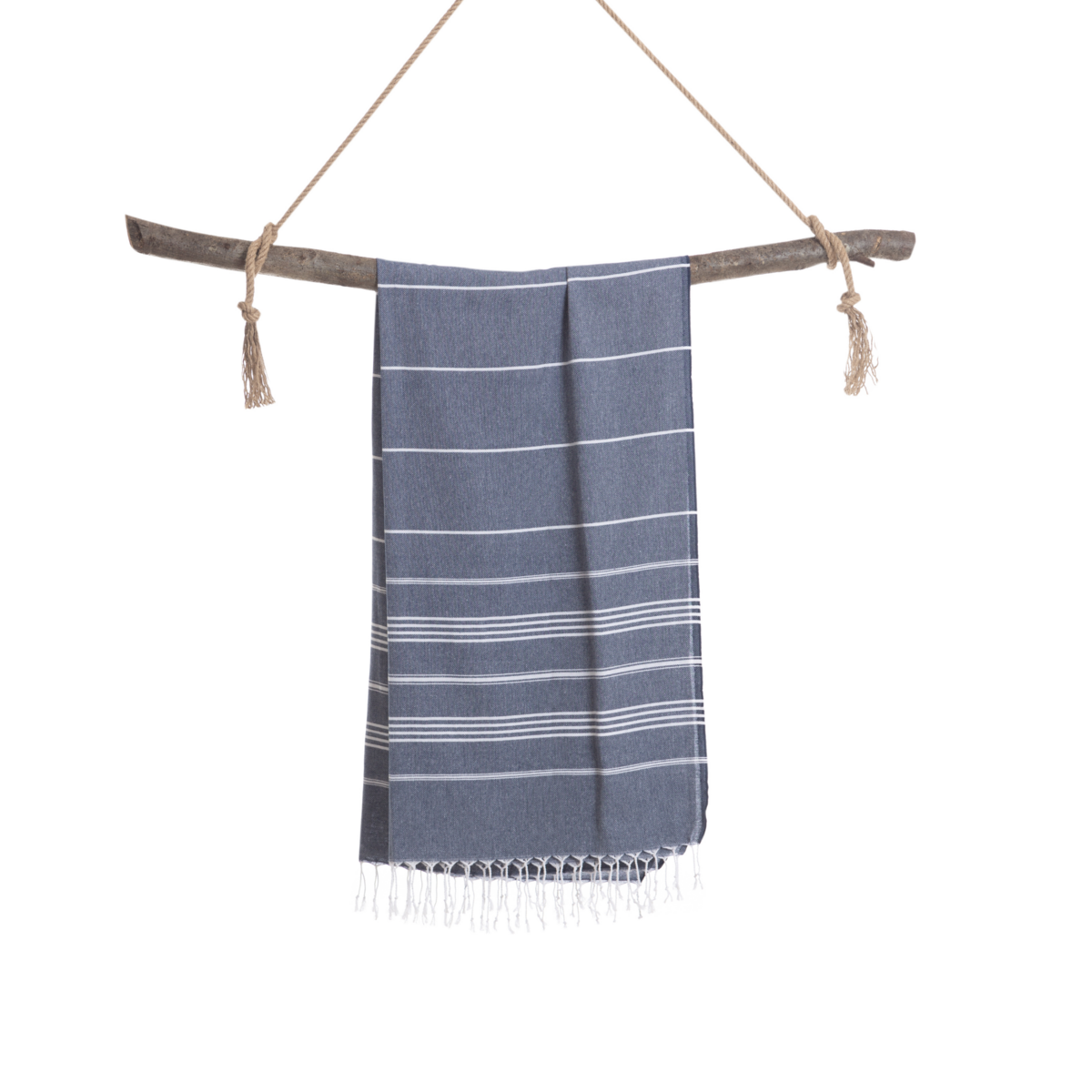 HANDDOEK TO GO IPANEMA Katoenen strandlaken 180x100 cm | Lichtgewicht sneldrogend | Donkerblauw | met geschenkdoos