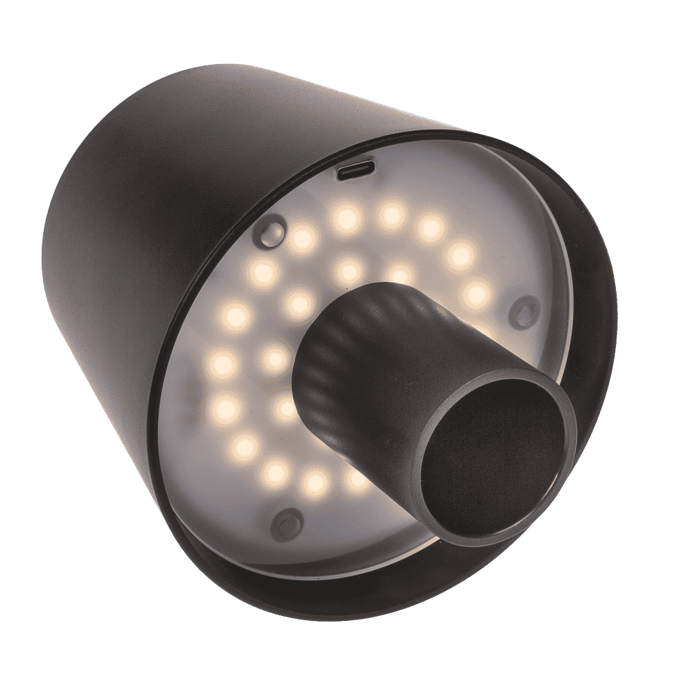 LED-Flaschenlampe, schwarz, 3 Modi (an/aus/dimmbar),