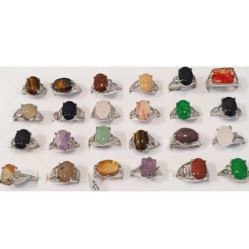 Sortiment Natursteinringe, 14x10mm