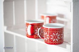 0,35l Red Enamel Coffee Mug | Christmas