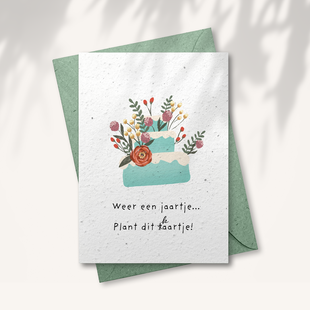 Grußkarte aus Saatpapier - Geburtstagstorte