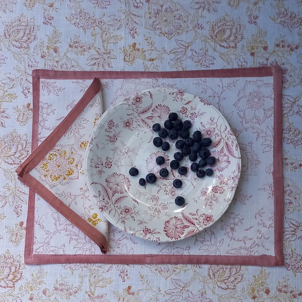 Set de Table 'Fleur' ​​Vieux Rose