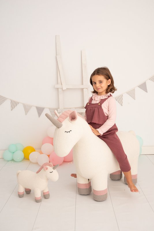 100 % weiße Einhorn-Stofftierpackung aus Baumwolle