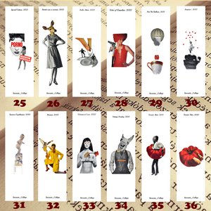 Bookmarks with print of paper collage