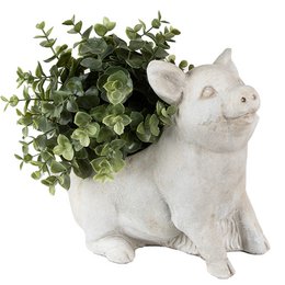 Flowerpot Pig 24x13x20 cm Gray Stone Flowerpot Indoor