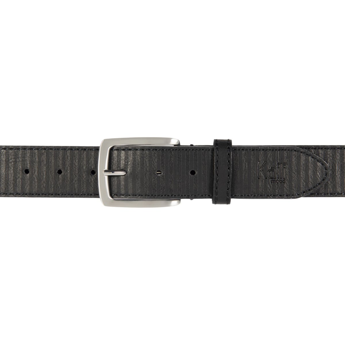 K4009AB | Allover Men's Belt in Leather Lining with Pu Finish. Black colour. Dimensions: 125 x 3.8 x 0.5 cm (waistline 110 cm). Packaging: rigid bottom/lid Gift Box