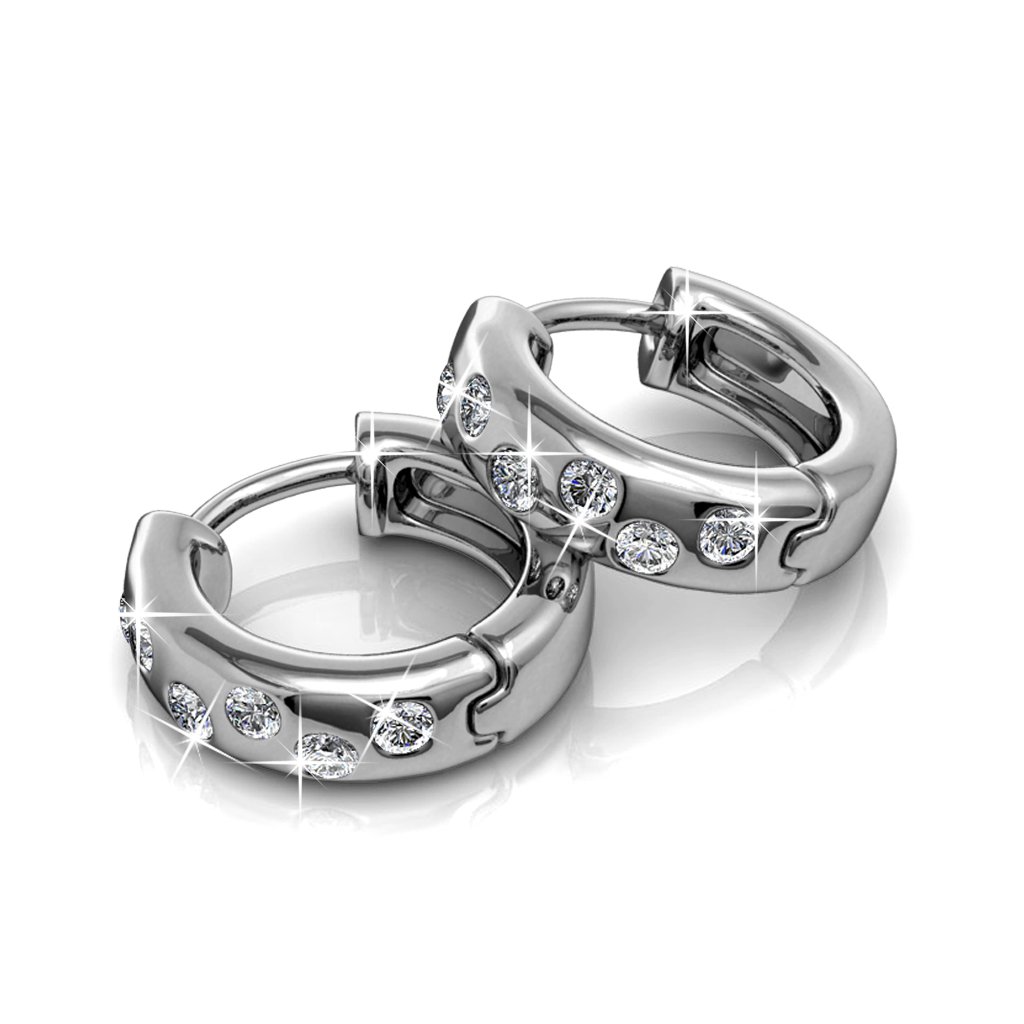 Boucles d'oreilles Joy - Argenté et Cristal
