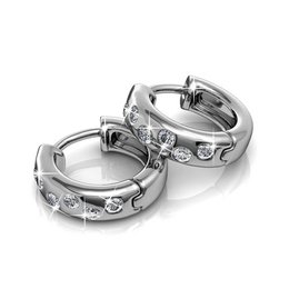 Boucles d'oreilles Joy - Argenté et Cristal