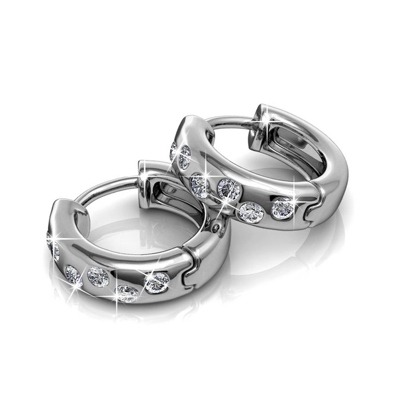 Boucles d'oreilles Joy - Argenté et Cristal