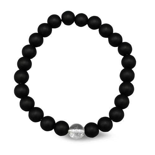 Armbånd sort med usynlig sten