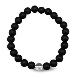 Armbånd sort med usynlig sten