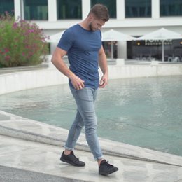 Men's Merino 160 Short Sleeve Crew Denim