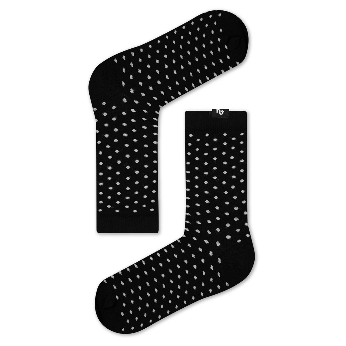 Calzini organici a pois - Calzini neri con pois bianchi