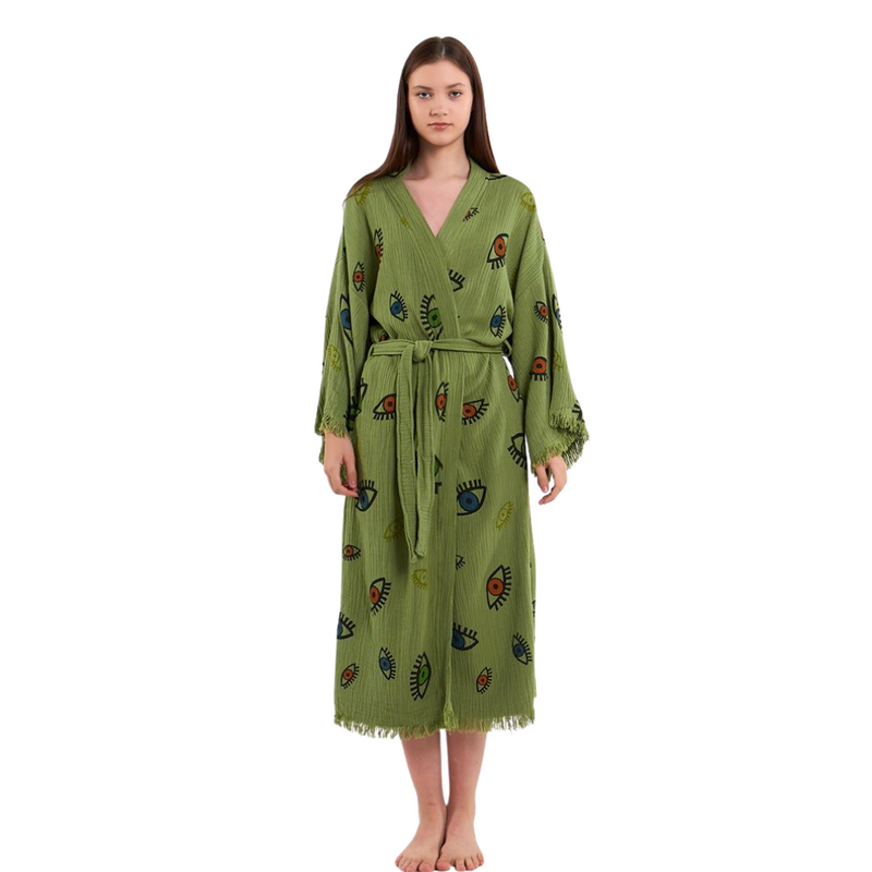 Evil Eye Bathrobe - Shawl Neck