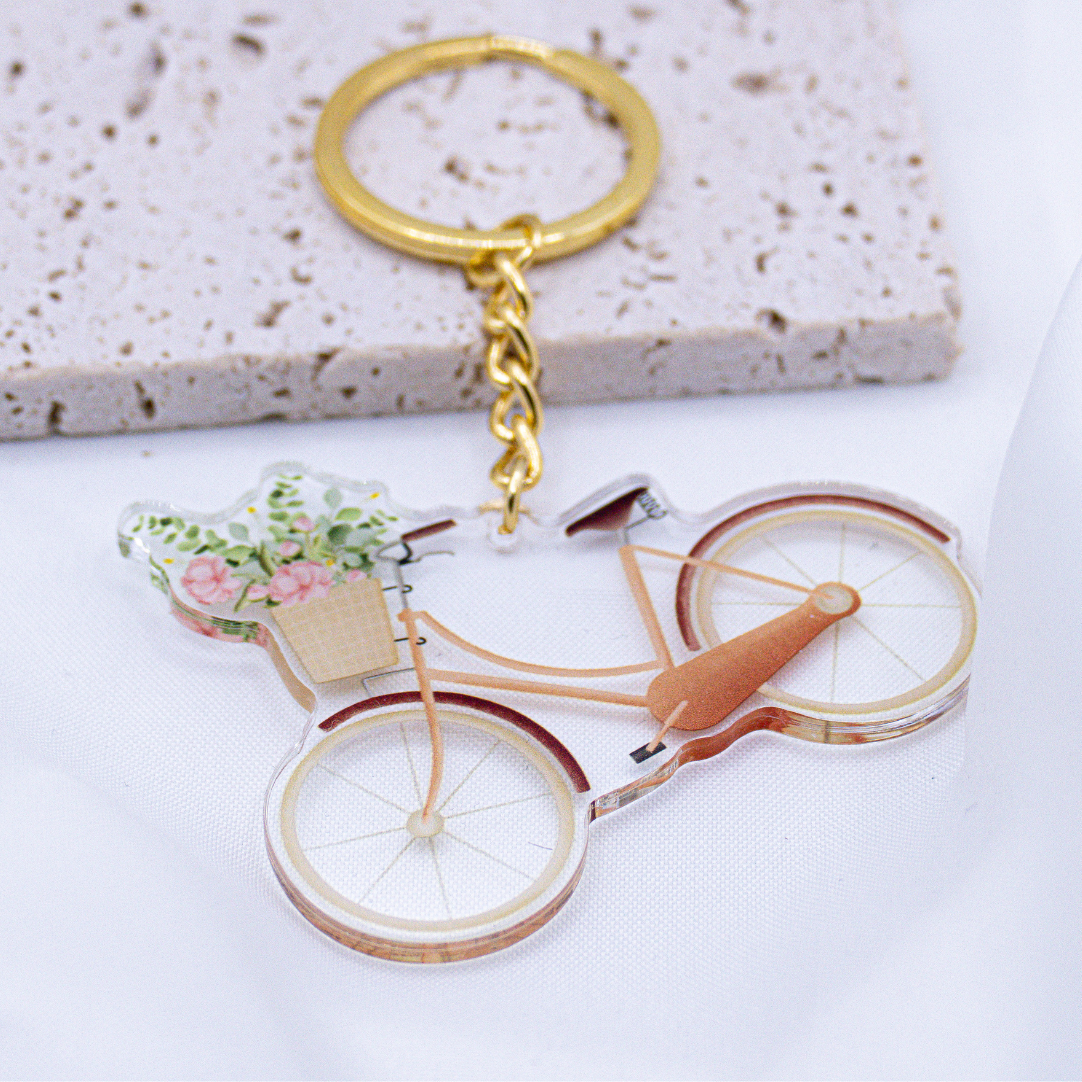 Key Trailer Bicycle Flower Basket Acryl - Gift Feed Spring