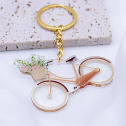 Key Trailer Bicycle Flower Basket Acryl - Gift Feed Spring