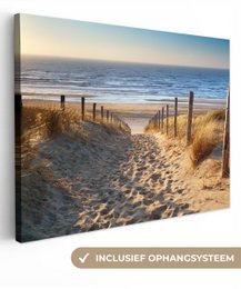 Canvas Maleri - Wall Decoration - Beach - Sea - The Holland - Dunes - Sun